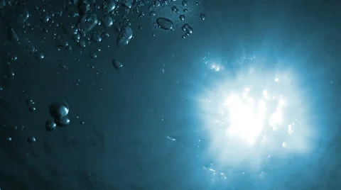 Air Bubbles in the Blue Water Stock Footage 38188149