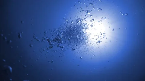 Air Bubbles in the Blue Water Stock Footage 64897412
