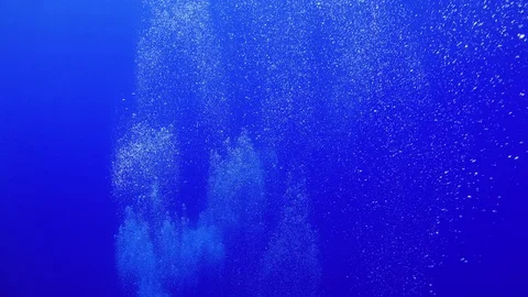 Air Bubbles in the Blue Water Stock Footage 93909861