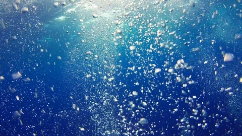 Air Bubbles in the Blue Water Stock Footage 112303636