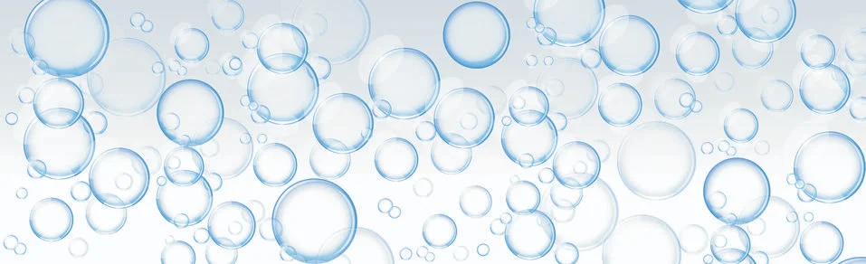 Air bubbles of different sizes on a light background Stock Illustration