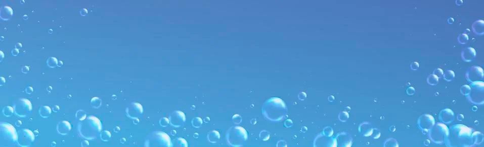 Air bubbles of different sizes on a light background Illustrazione stock