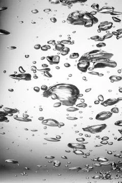 Air bubbles in drinking water Stock Photos