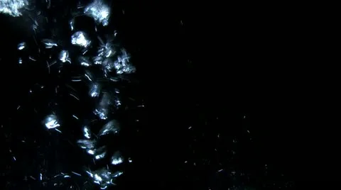 Air bubbles emerging from the water Stock Footage 12568417