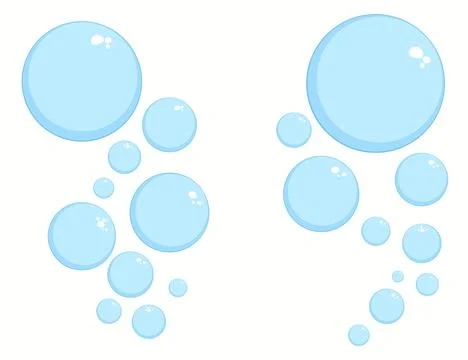 Air bubbles flat set, soap foam oxygen bubbles Illustrazione stock