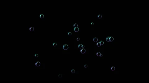 Air bubbles floating and burst under transparent water on black background. Stock Footage 132658430