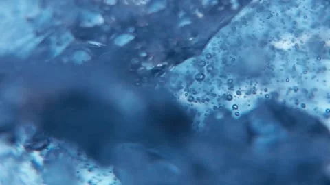 Air bubbles floating from the seabed to the surface of the water. Slow motion Stock Footage 131737653
