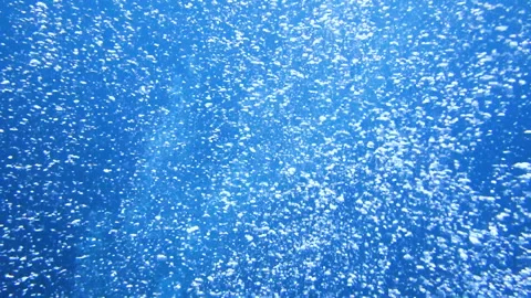 Air bubbles floating up through the water Stock Footage 170922749