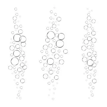 Air bubbles isolated on white background. Carbonated drink. Fizzy drink. Soda Stock Illustration