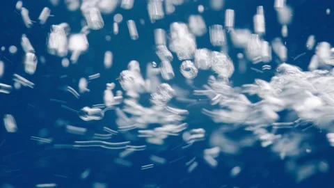 Air bubbles move underwater Stock Footage 146815999