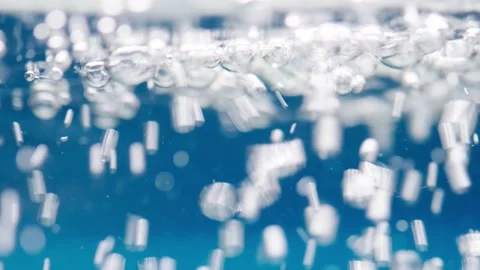 Air bubbles move underwater Stock Footage 146816026