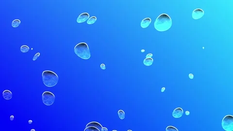 Air bubbles rise randomly in the water. Video stock 186931378