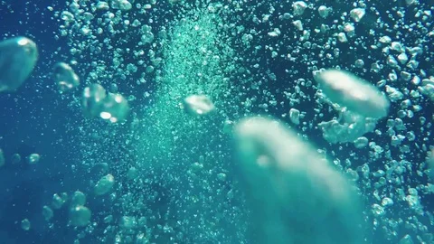 Air bubbles under water, 4k Stock Footage