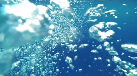 Air bubbles underwater Stock Footage 27880898