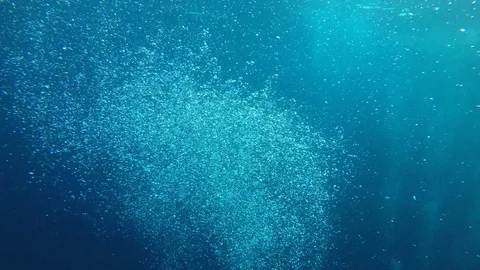 Air bubbles underwater Stock Footage 101587331