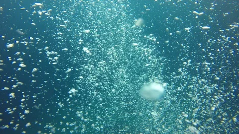 Air bubbles underwater Vídeos de archivo 106444219