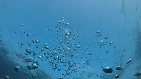 Air bubbles underwater Stock Footage 124759862