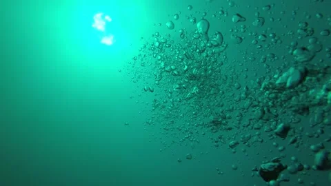 Air bubbles underwater Stock Footage 132677323