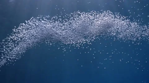 Air bubbles underwater  ocean scenery for backround textures turning and rolling Video stock 175773261
