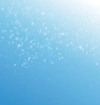 Air Bubbles in Water on Blue Stock Illustration