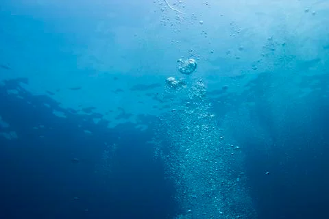 Air bubbles in the water column Stock Photos