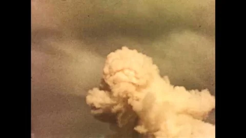 Air burst effects of an atomic explosion Stock Footage 102906440