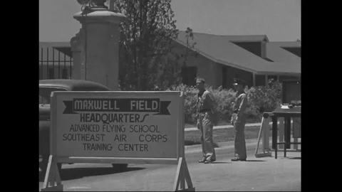 Air cadets being trained by experts in Maxwell Field - 1942 Stock Footage 101984757