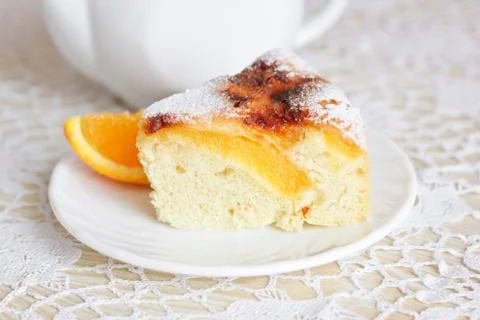 Air cake with oranges Stock Photos