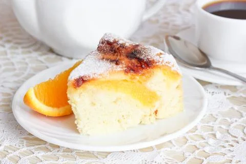 Air cake with oranges Stock Photos