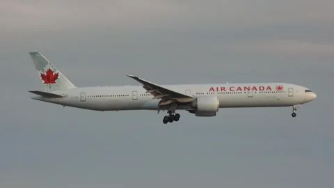 Air Canada airplane Boeing 777 following... | Stock Video | Pond5