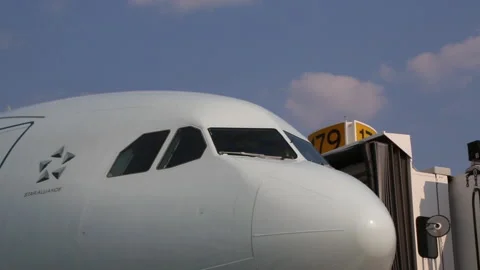 Air Canada Airplane Pushing Back From Gate (Part 1) Medium Stock Footage 219227795