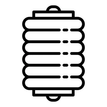 Air car spring coil icon, outline style Stock Illustration