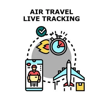 Air cargo delivery live tracking concept vector Stock Illustration