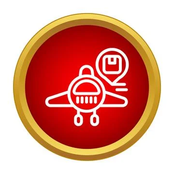 Air cargo plane delivering package fast shipping Illustrazione stock