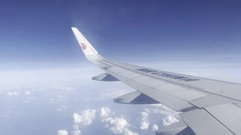 Air China Wing Stock Footage 243508272