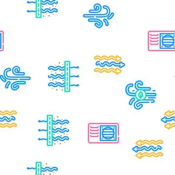 Air clean flow freash wind filter vector seamless pattern Stock Illustration