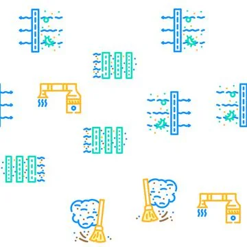 Air clean flow freash wind filter vector seamless pattern Stock Illustration