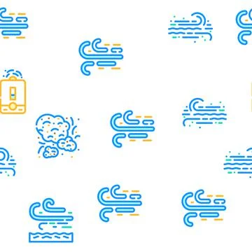 Air clean flow freash wind filter vector seamless pattern Stock Illustration
