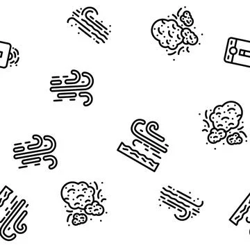 Air clean flow freash wind filter vector seamless pattern Stock Illustration