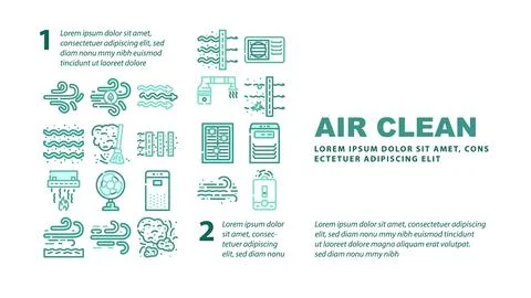 Air clean flow freash wind filter landing header vector Stock Illustration