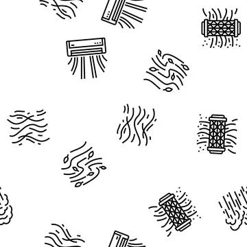 Air clean fresh wind flow filter vector seamless pattern Stock Illustration