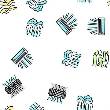 Air clean fresh wind flow filter vector seamless pattern Stock Illustration
