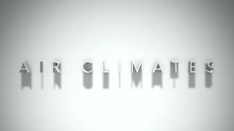 Air climates 3D title animation with shadows on a white background Stock Footage 298000489