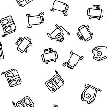 Air Compressor Device Vector Seamless Pattern Stock Illustration