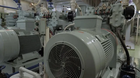Air compressor with electric motor Stock Footage