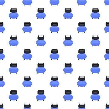 Air compressor equipment seamless pattern on white background Illustrazione stock