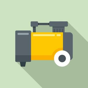 Air compressor icon, flat style Illustrazione stock