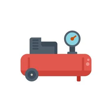 Air compressor icon flat vector. Machine pump Ilustração Stock