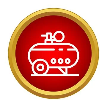 Air compressor icon on red button design Illustration