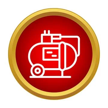 Air compressor icon representing industrial pneumatic equipment Illustrazione stock